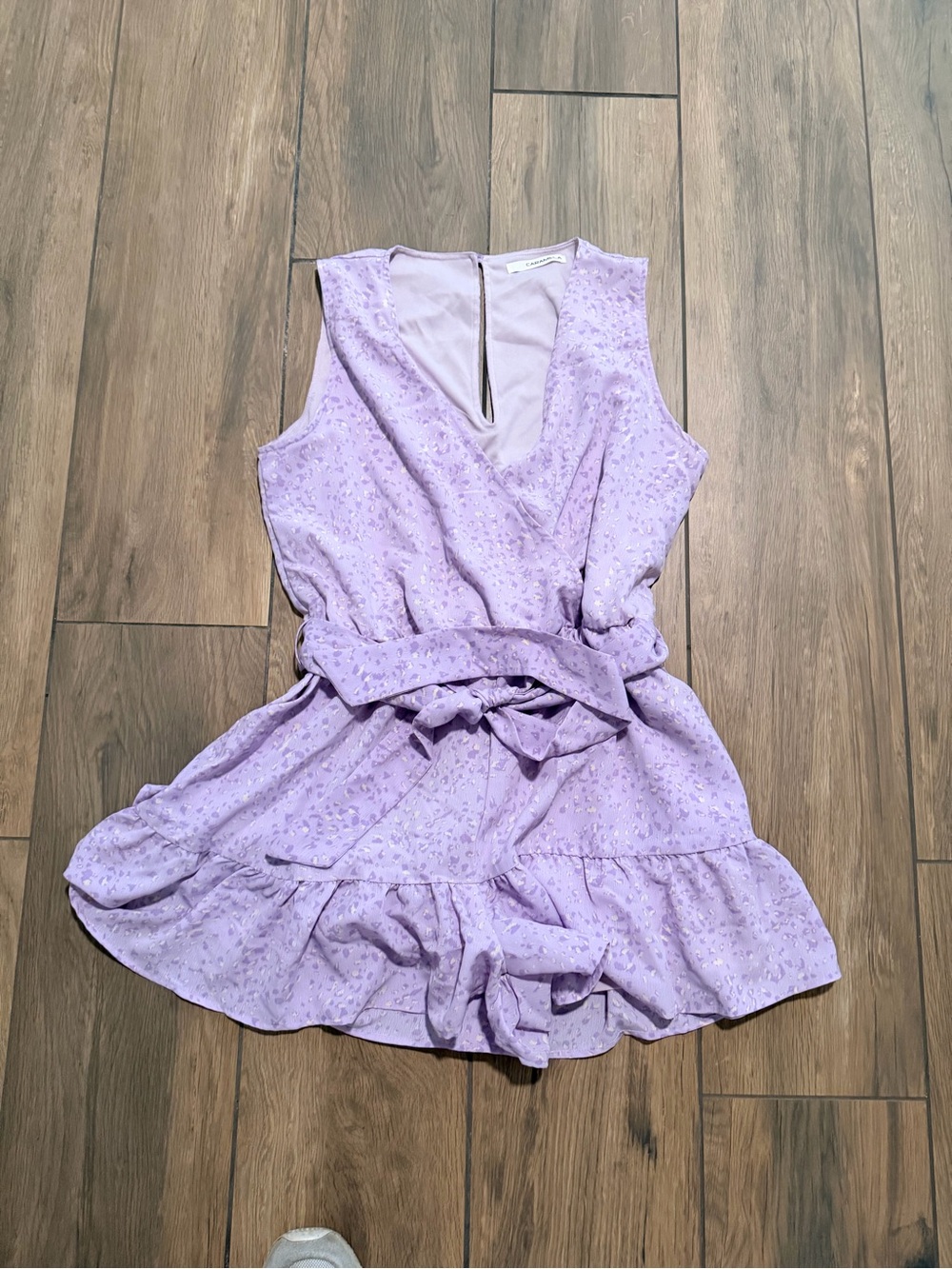 Lilac leopard Tie-Waist romper